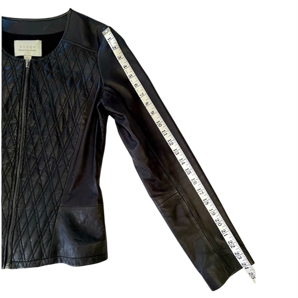 Nordstrom Hinge 100% Leather Jacket Black - Picture 8 of 12